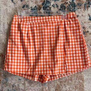 SHEIN Tennessee Vols Orange Gingham Skort